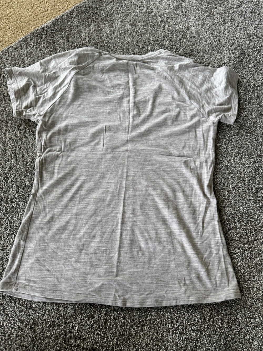 Woolx Women's V-Neck Short Medium Sleeve Tee - Light Tan - Picture 4 of 4